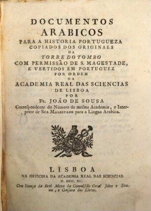 Documentos arabicos para a historia portugueza