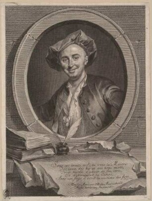Bildnis La Mettrie, Julien Offray de, Enzyklopädist, Philosoph, Schriftsteller, Arzt (1709-1751)