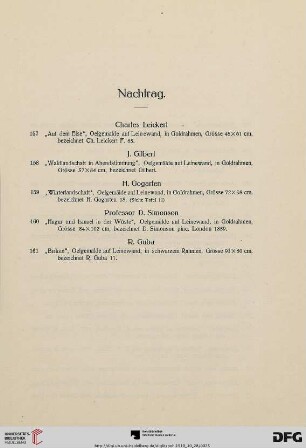 Nachtrag( Nr. 157-161)