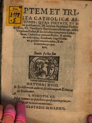 Septem et Triginta catholicae assertiones
