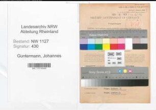 Entnazifizierung Johannes Guntermann , geb. 06.06.1886 (Gastwirt)