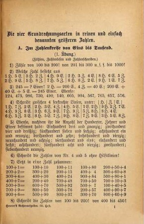 Joh. Fr. Heuner's Rechen-Aufgaben : Mit gleichmäßiger Berücksichtigung des Kopf- und Zifferrechnens. Ausgabe für Schüler, 3