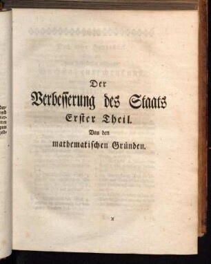Erster Theil. Von den mathematischen Gründen