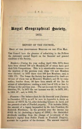 The journal of the Royal Geographical Society : JRGS, 42. 1872
