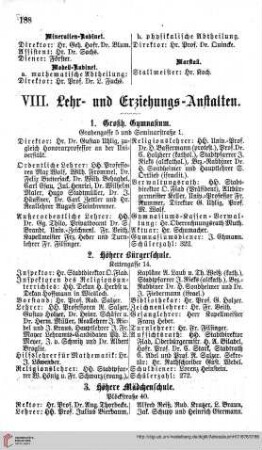 Lehr= und Erziehungs=Anstalten