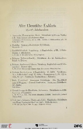 Alte Deutsche Exlibris (Nr. 1-497)