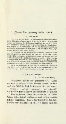 I. Hippels Correspondenz 1822-1824
