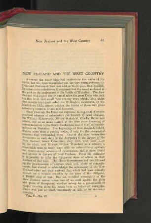 New Zealand and the West Country.