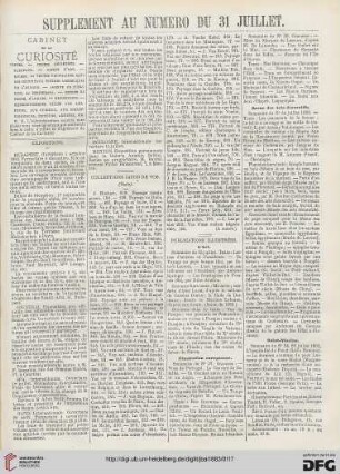 Supplement au numero du 31 Juillet
