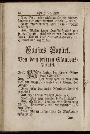 Fünftes Capitel. Von dem dritten Glaubens-Artickel