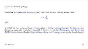 Binomialverteilung und Wahrscheinlichkeiten