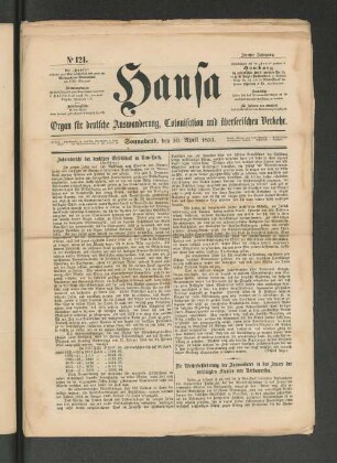 No. 121. Sonnabend, den 30. April 1853.