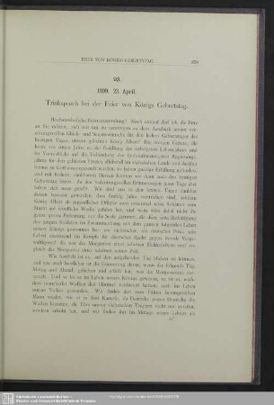 93. 1899. 23. April. Trinkspruch bei der Feier von Königs Geburtstag