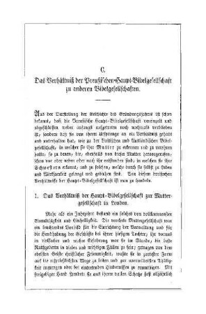 C. Das Verhältniß der Preußischen Haupt-Bibelgesellschaft zu anderen Bibelgesellschaften