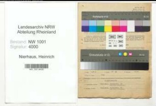 Entnazifizierung Heinrich Nierhaus, geb. 26.03.1914 (Lehrer)