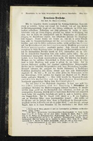 Reunions-Versuche