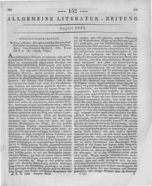 Murhard, F. W. A.: Die unbeschränkte Fürstenschaft. Politische Ansichten des 19. Jahrhundert. Kassel: Bohne 1831