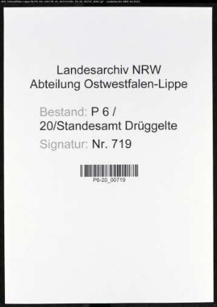 Heiratsregister Standesamt Drüggelte