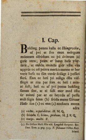 Hungurvaka sive historia primorum quinque Skalholtensium in Islandia Episcoporum