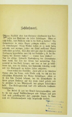 Schlußwort