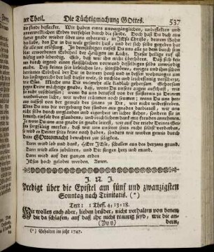 Predigt über die Epistel am fünf und zwanzigsten Sonntag nach Trinitatis.
