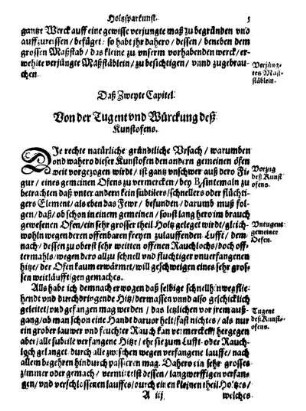 Das Zweyte Capitel. Von der Tugent und Würckung deß Kunstofens