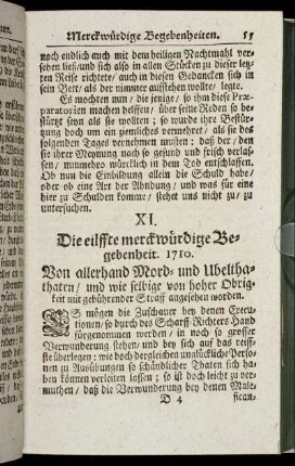 XI. Von allerhand Mord- und Ubelthaten ... – XX. Von allerhand Unglücks-Fällen ...