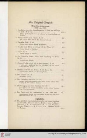 Alte Original-Graphik (Nr. 1-264)