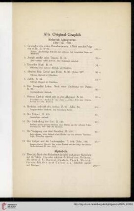 Alte Original-Graphik (Nr. 1-264)