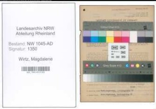 Entnazifizierung Magdalene Wirtz , geb. 19.12.1911 ()