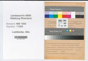 Entnazifizierung Otto Loebbecke, geb. 10.07.1891 (Finanzangest.)