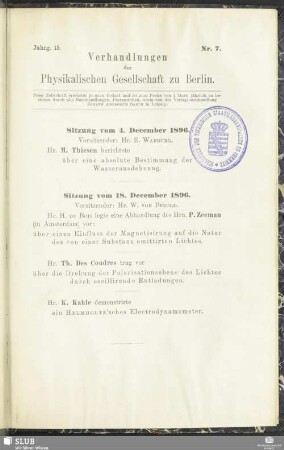 Sitzung vom 4. December 1896