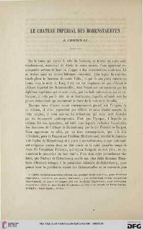 2.Ser. 3.1864/65: Le château impérial des Hohenstauffen a Obernai