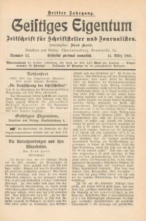 Nummer 12 (15. März 1907)