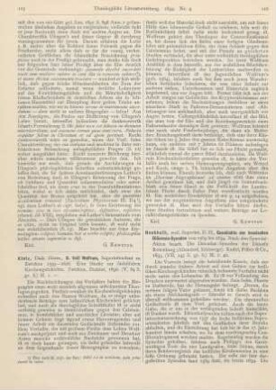 115-116 [Rezension] Klotz, Herm., D. Veit Wolfrum, Superintendent zu Zwickau 1593 - 1626. Eine Studie zur sächsischen Kirchengeschichte