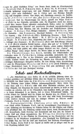 Schul- und Hochschulfragen.