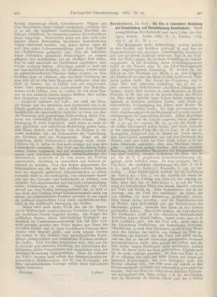 476-477 [Rezension] Roedenbeck, Rud., Die Ehe in besonderer Beziehung auf Ehescheidung und Eheschliessung Geschiedener. Nach evangelischem Kirchenrecht und nach Lehre der heiligen Schrift