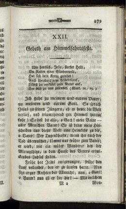 XXII. Gebeth am Himmelfahrtsfeste.