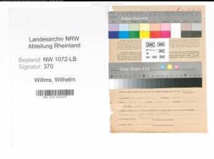 Entnazifizierung Wilhelm Willms , geb. 29.08.1898 (Bueroangestellter)