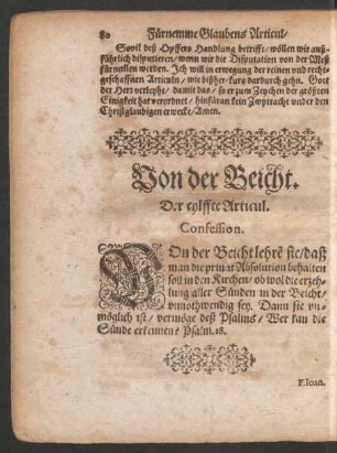 Von der Beicht. Der eylffte Articul.