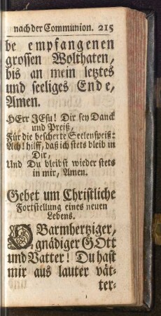 Gebet um Christliche Fortstellung eines neuen Lebens