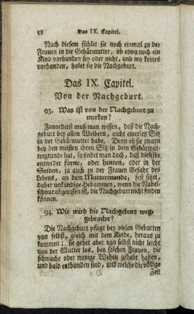 Das IX. Capitel. Von der Nachgeburt.