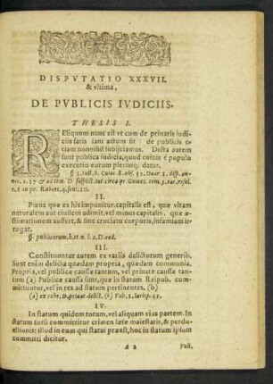 Disputatio XXXVII. & ultima, De Publicis Iudiciis.