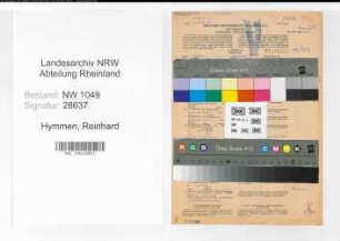 Entnazifizierung Reinhard Hymmen , geb. 01.11.1911 (Staatsanwalt)