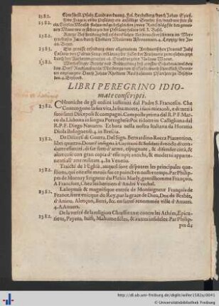 Libri Peregrino Idiomate conscripti.