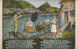 Es zogen Burschen einst zu drei'n Auf obige Weise wohl über den Rhein [...]