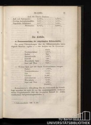 V. [vielm. VI.] Die Abfälle