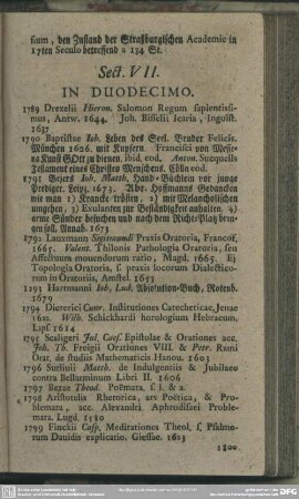 Sect. VII. In Duodecimo