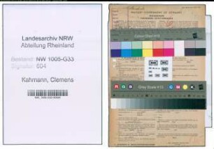 Entnazifizierung Clemens Kahmann , geb. 12.02.1898 (Lehrer)