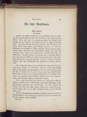 Der letzte Mohikaner.